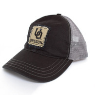 Interlocking UO, Oregon, Trucker, Distressed, Patch, Hat